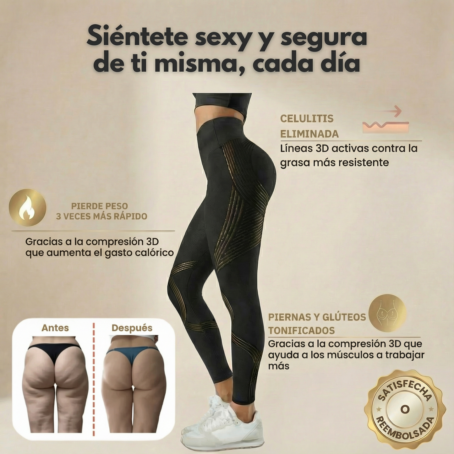 Legging 3D Cellunia – Redefina su silueta sin esfuerzo